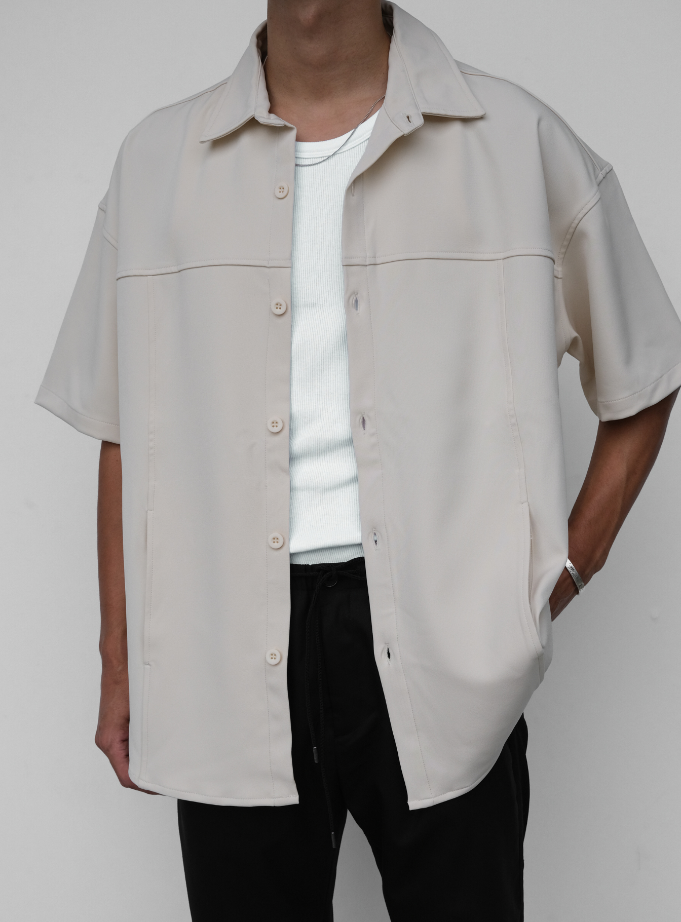 Panel Shirt - Beige