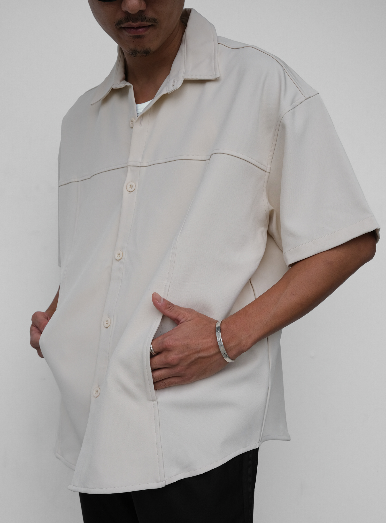 Panel Shirt - Beige